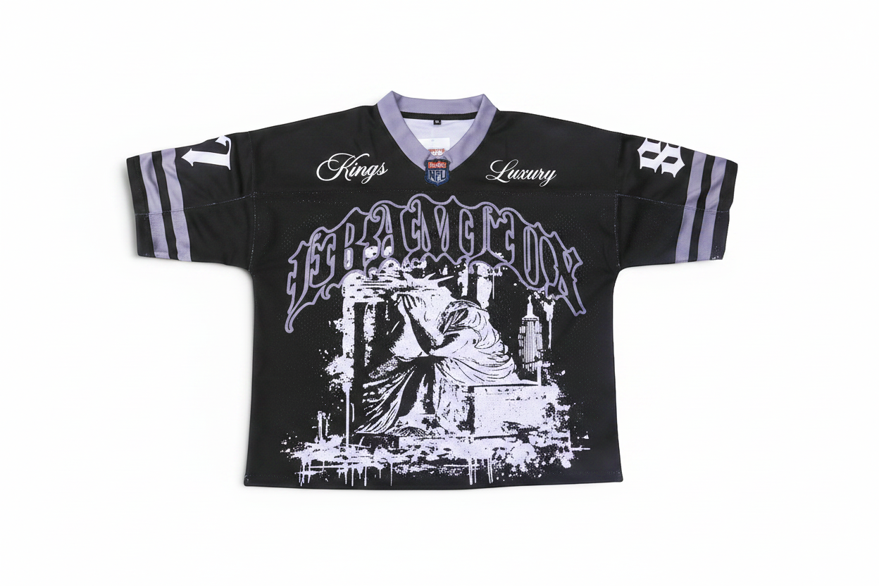 EBAMLUX box cut jersey black front 2026 summer drop